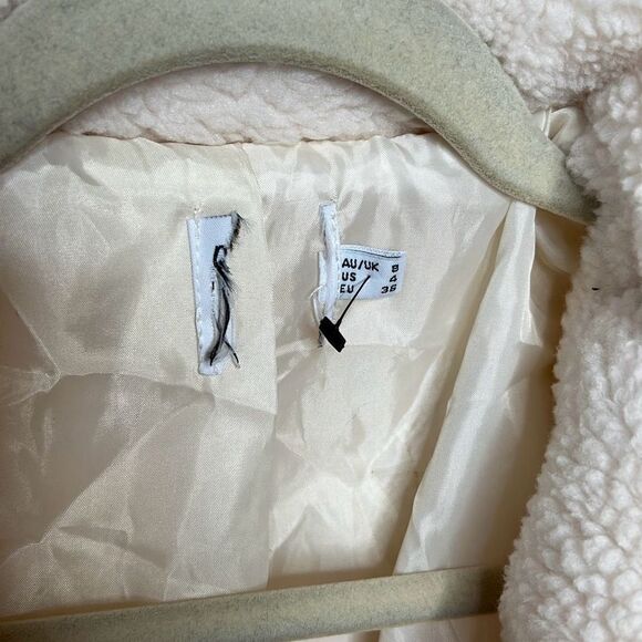 Princess Polly WIRILDA SHEARLING Teddy COAT CREAM Size 4 Nwot - Picture 3 of 9